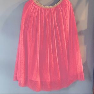 Cat & Jack Tulle Pink & Gold waistband size 14 Girls maxi skirt lined! NWT